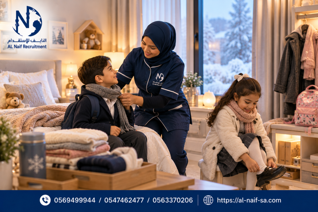 التنظيم الصباحي في الأيام الباردة: كيف تنسق المربية روتين استيقاظ الأطفال للمدرسة دون توتر؟